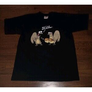 Vintage Squirrel Shirt Mens Medium Wow Your Nuts Are Huge Black Graphic Tee 90s